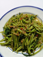 Stir fried water spinach