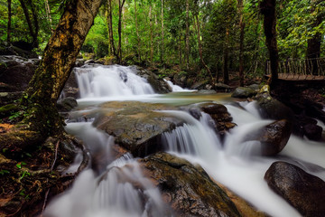 waterfall in rainforest of Thailand
