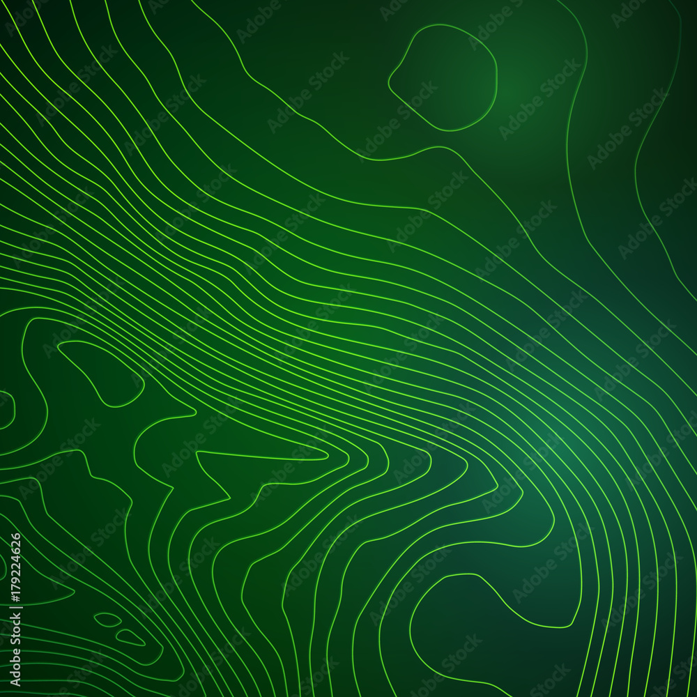 Poster Topographic map colorful abstract background with contour lines