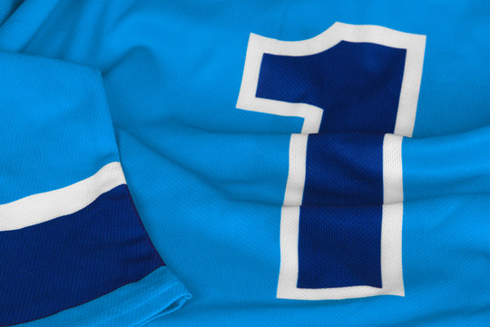 Hockey sweater light blue with number one