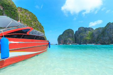 MAYA BAY one of the most beautiful beaches of Phuket province Thailand.