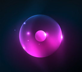 Blurred glowing circles, digital abstract background