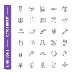 Line icons set. Octoberfest