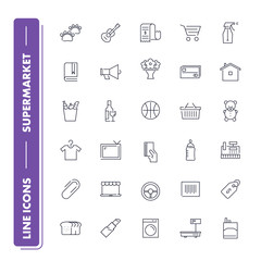 Line icons set. Supermarket 