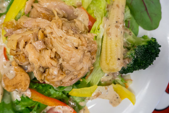 The Chicken Salad Onion Dressing  healthy food image closeup