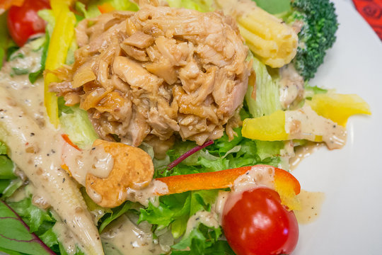 The Chicken Salad Onion Dressing  healthy food image closeup