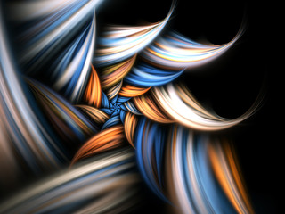 Dark fractal flower, digital artwork for creative graphic design