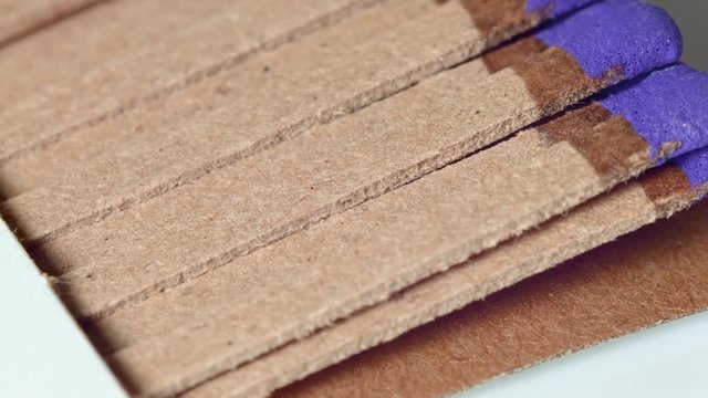 Close up of matches matchbook paper