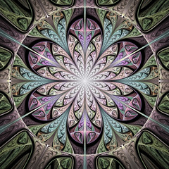 Colorful fractal flower, digital artwork for creative graphic design