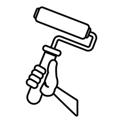 Rolling paint brush icon vector illustration graphic design