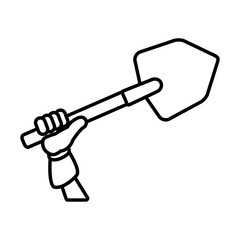 Shovel construction tool icon vector illustration graphic design