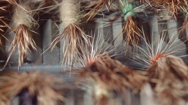 Box of fishing flies for fly fishing fly fishing