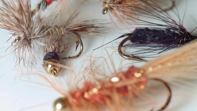 Box of fishing flies for fly fishing fly fishing