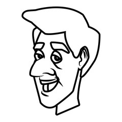 Adult man face cartoon icon vector illustration graphic design