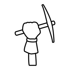 Hand holding pick icon vector illustration graphic design