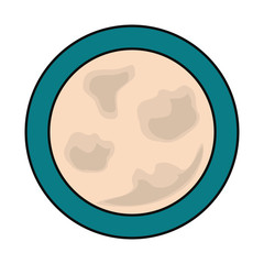 colored full moon over white background  vector illustration