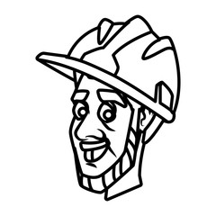 Worker face with helmet cartoon icon vector illustration graphic design
