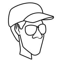 Cartoon worker with tool icon vector illustration graphic design