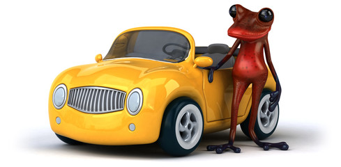 Obraz premium Fun frog- 3D Illustration