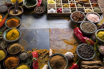 Frame, Herbs and spices