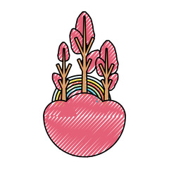 colored rainbow doodle over white background  vector illustration