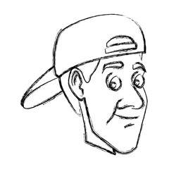 Man with hat icon vector illustration graphic design