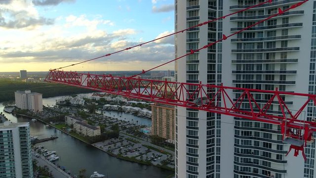 Crane inspection with a drone 4k