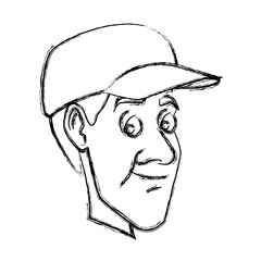 Man with hat icon vector illustration graphic design