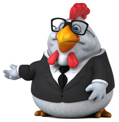 Fun chicken - 3D Illustration