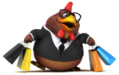 Fun chicken - 3D Illustration