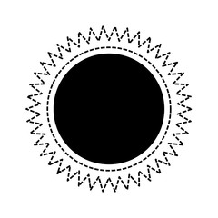 flat line  uncolored sun over white background  vector illustration