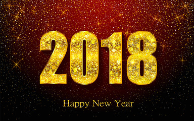 Happy New Year 2018. Vector background