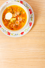 soup in the bowl