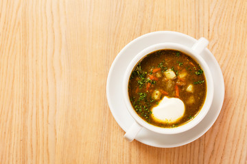 soup in the bowl