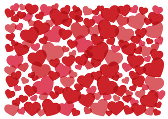 many red hearts background vector illustration