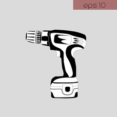 a vector illustration of electric screwdriver