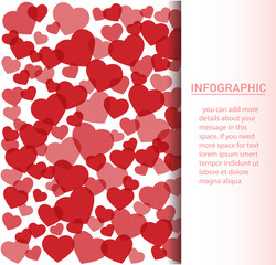 many red hearts background vector illustration