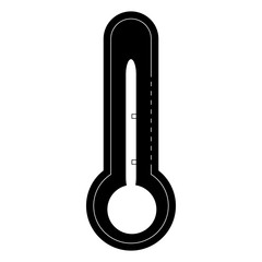 flat line monochromatic   thermometer  over white background  vector illustration