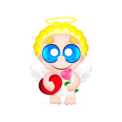 Beautiful and pretty cartoon little angel