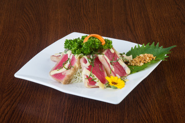 japanese cuisine. sashimi on the background