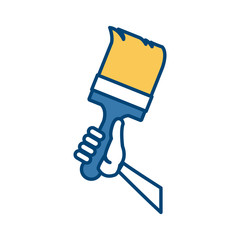 Paint brush construction icon vector illustration graphic design