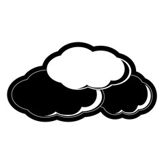 flat line monochromatic cloudy  weather  over white background  vector illustration