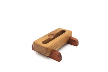 Teak wood case for mobile phone holder, New design of teak wood products, Phone Holder made of teak wood isolated white back ground, phone holder design, handmade