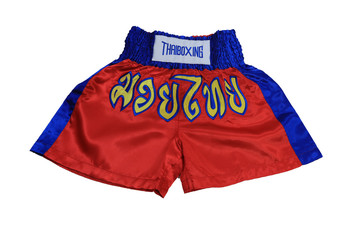 Products from Thailand, Thai boxing pants man isolated white, which thai text on pant is normally call Thai boxing or Mauy Thai and it is standard calling in world wide, 