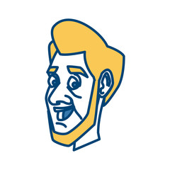 Adult man face cartoon icon vector illustration graphic design