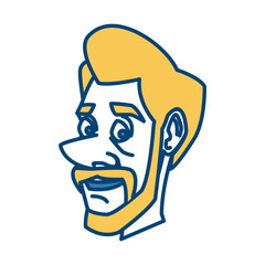 Adult man face cartoon icon vector illustration graphic design