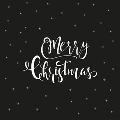 Christmas illustration with hand drawn lettering