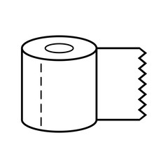 Toilet paper. Flat icon, object of hygiene. Vector