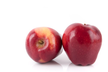 Red apple, isolated on white background .