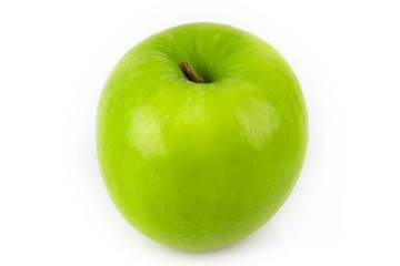Green apple, isolated on white background .